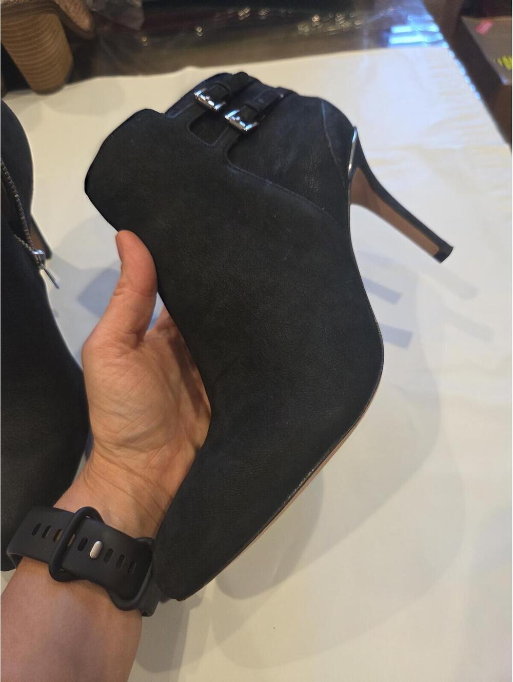 EUC Coach Daphney Black Suede Stiletto Ankle Booties Size 7.5 - Picture 8 of 15